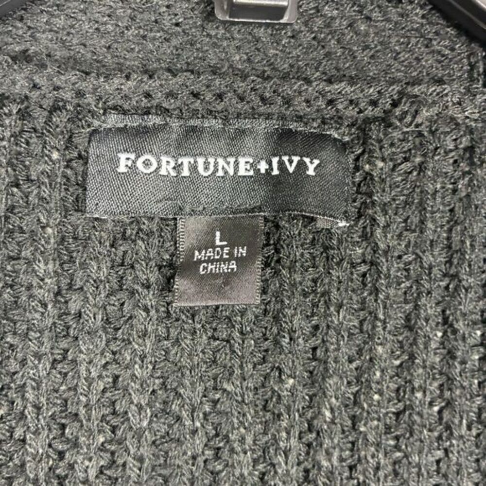 Fortune + Ivy Stitch Fix Long Open Cardigan Sweater Sz L Stripe Cozy Classic New - Picture 5 of 7